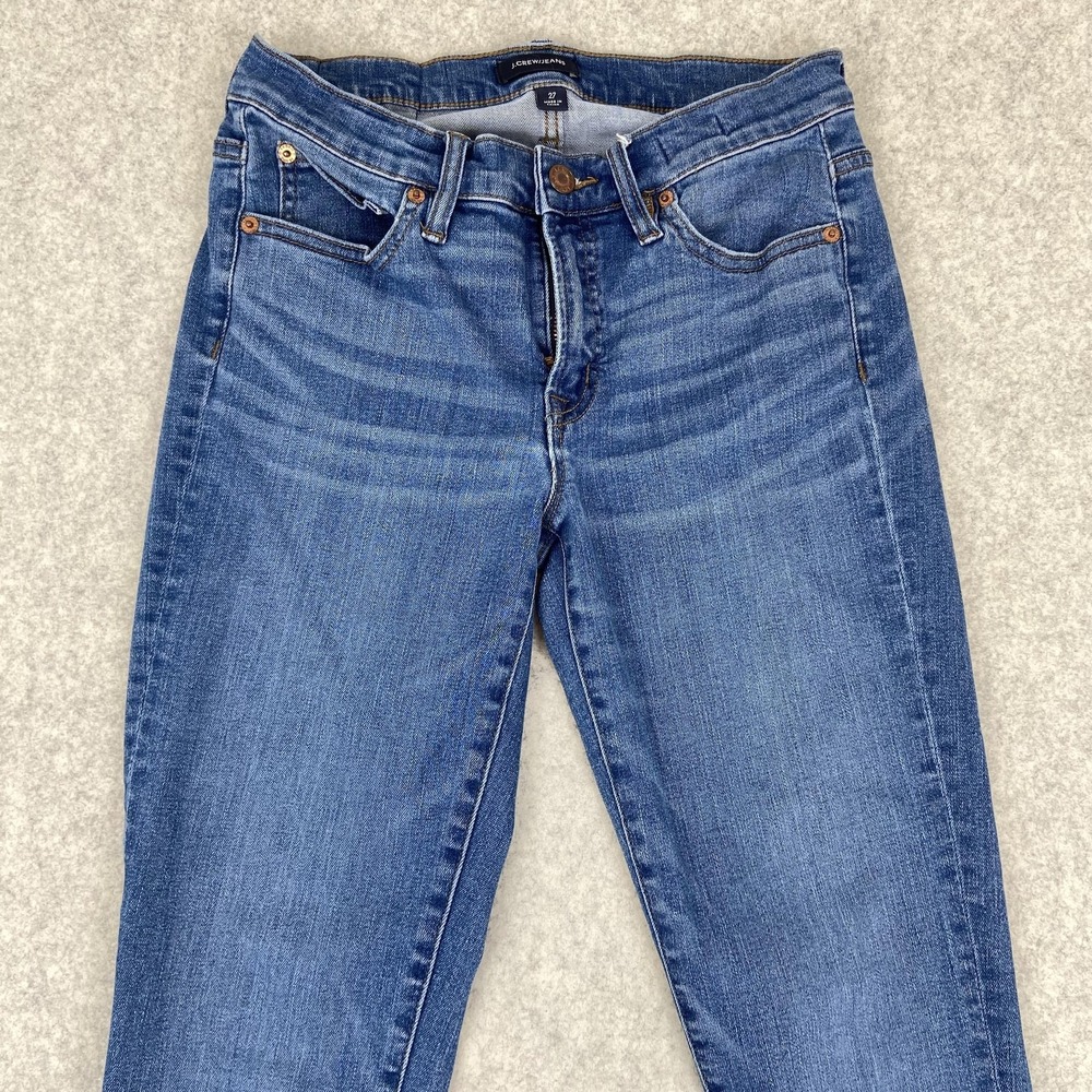 J.Crew Jeans 8" Toothpick Jeans Womens 27 (27x26) Blue Low Rise Skinny Stretch
